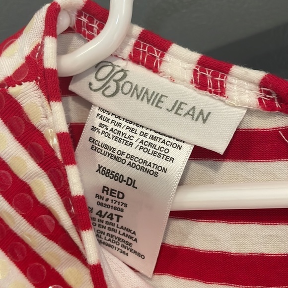 🤍❤️🤍Bonnie Jean size 4T girls candy cane Christmas dress - Picture 2 of 7